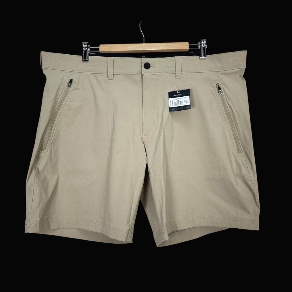 Eddie Bauer Horizon Guide Wander Shorts Mens 42 Light Khaki Stretch‎ UPF 50+ New